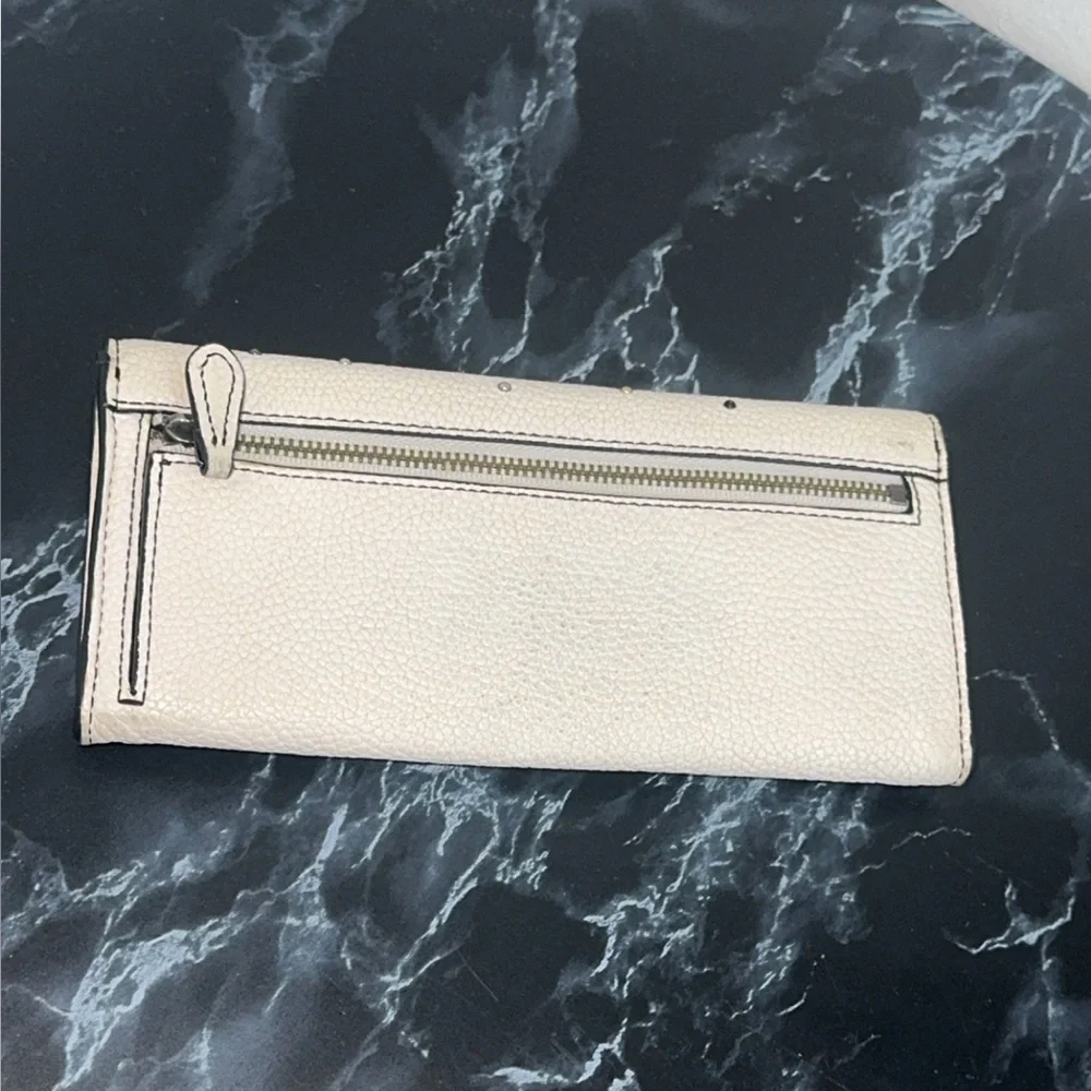 COACH STAR RIVETS CROSSGRAIN LEATHER ENVELOPE WALLET 59511 AUTHENTIC